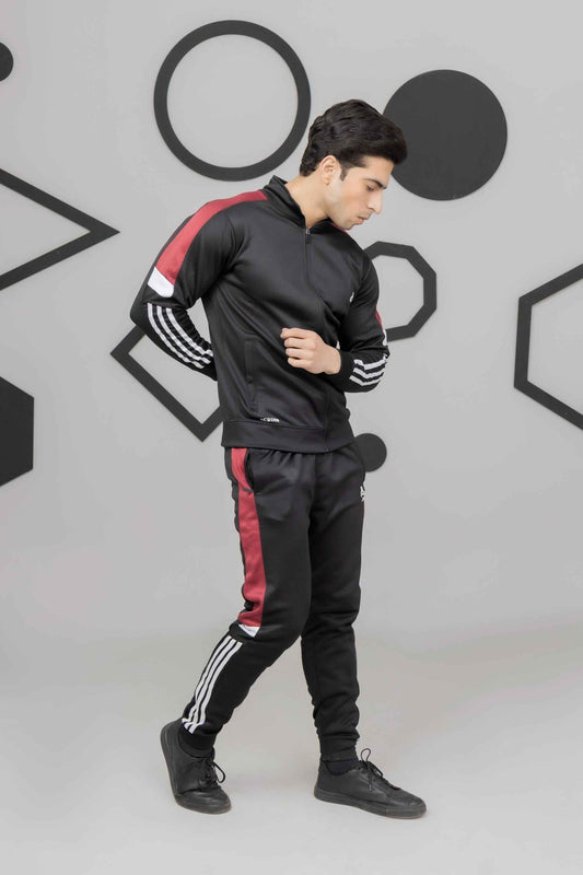 Black & Red Across Tracksuit - Ghar Mart Pakistan