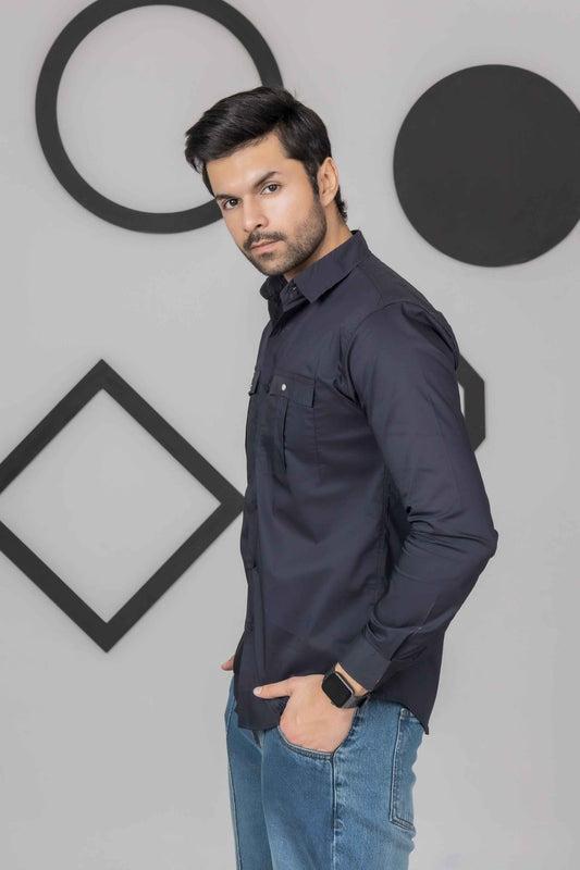 Black cotton Casual Shirt - Men's Fashion available at Ghar Mart Pakistan