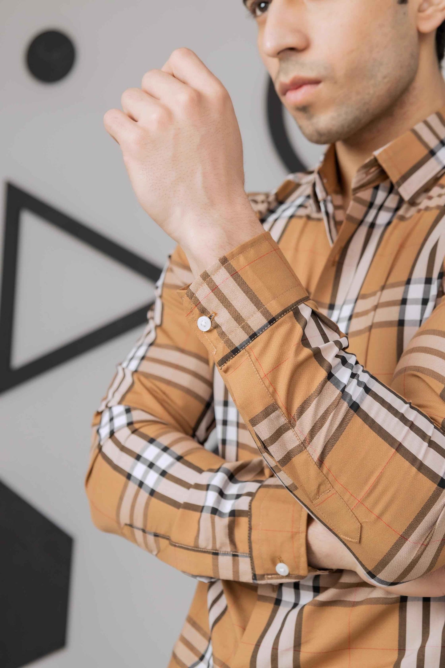 Mustard Check Shirt - Men's Fashion available at Ghar Mart Pakistan