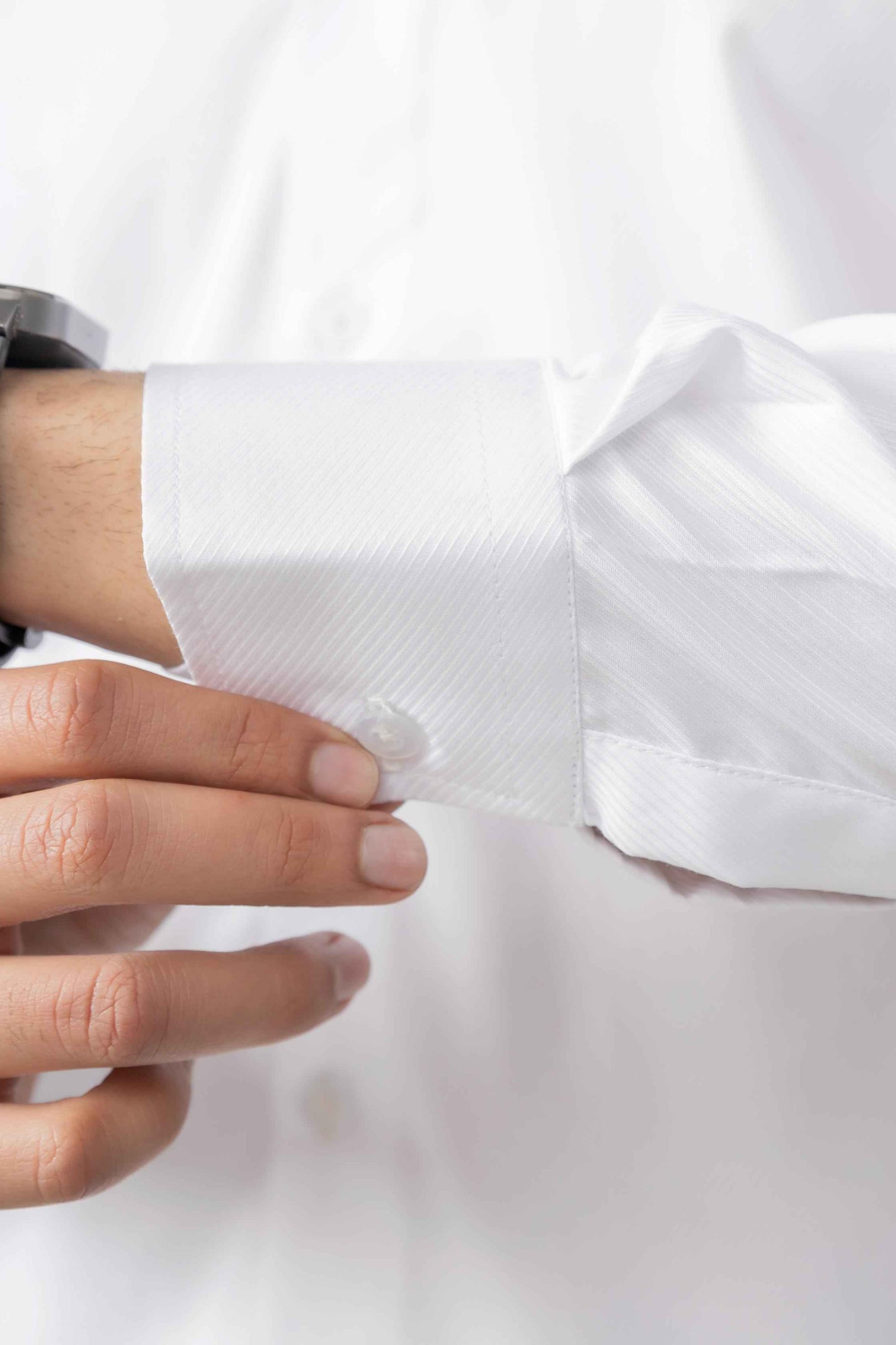 White Self Lining Dress Shirt - Men's Fashion available at Ghar Mart Pakistan