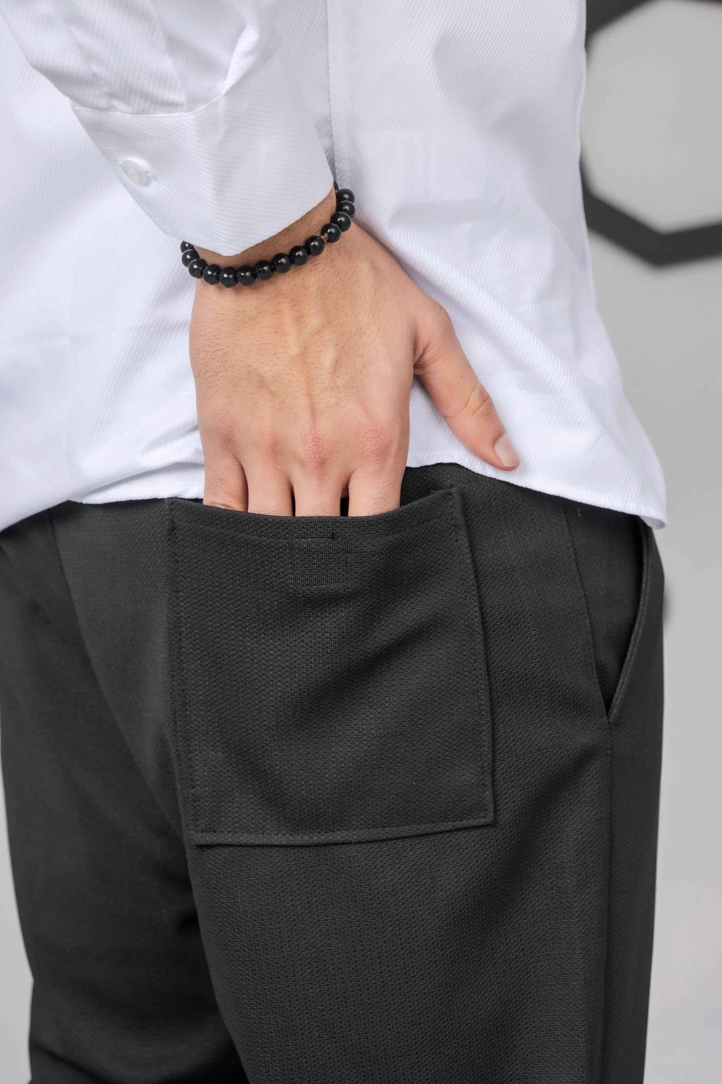 Black Front Plated Trouser - Men's Fashion available at Ghar Mart Pakistan
