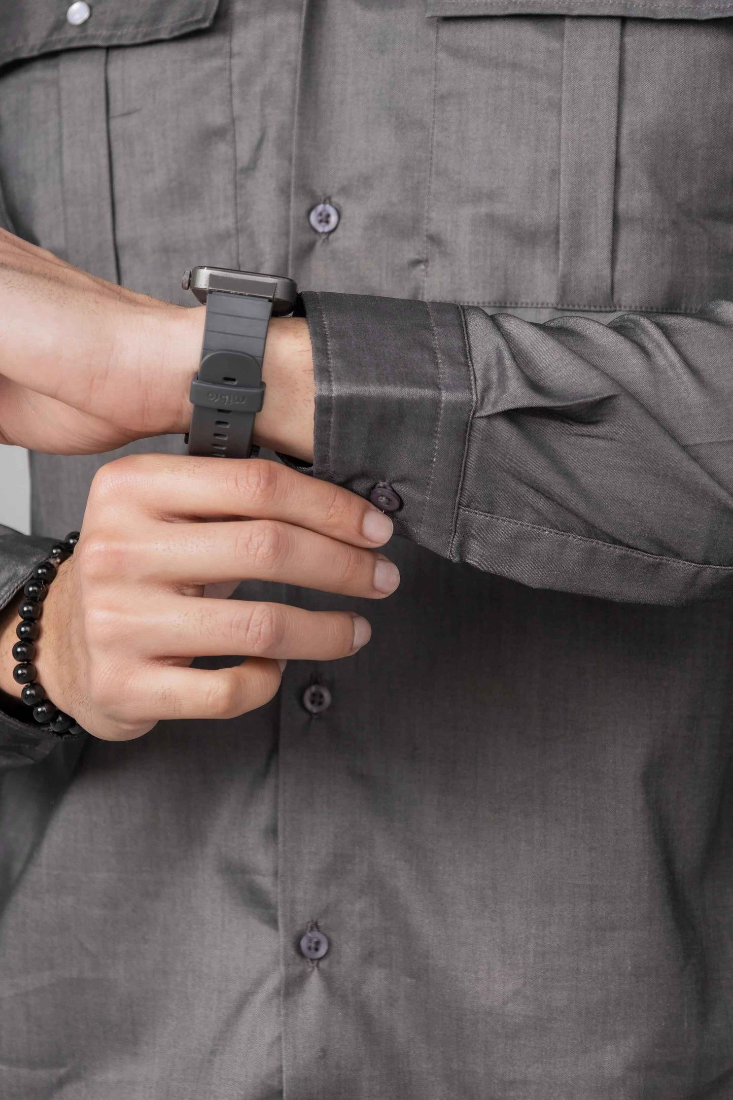 charcoal Grey Casual Shirt - Men's Fashion available at Ghar Mart Pakistan