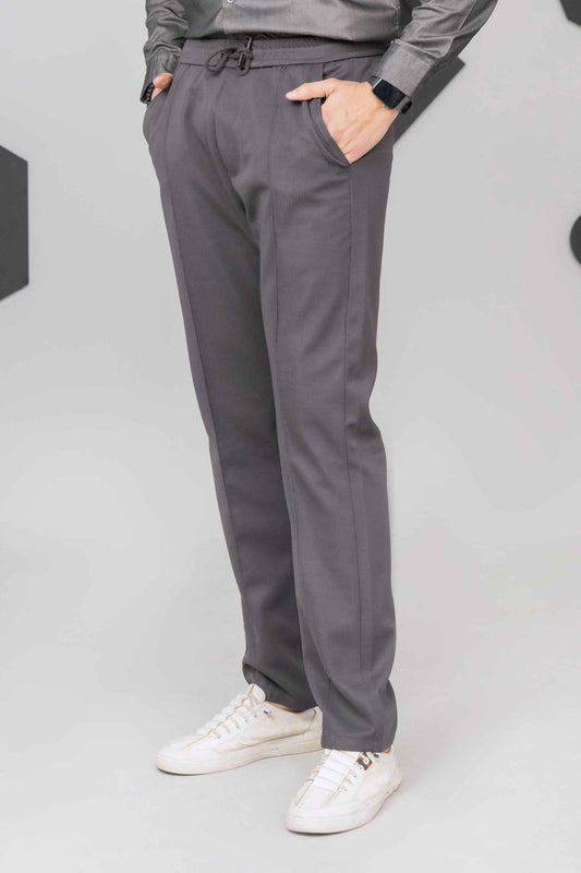 Grey Front Plated Trouser - Men's Fashion available at Ghar Mart Pakistan