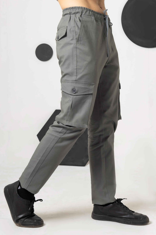 Zinc Grey Comfort Canves Cargo - Men's Fashion available at Ghar Mart Pakistan