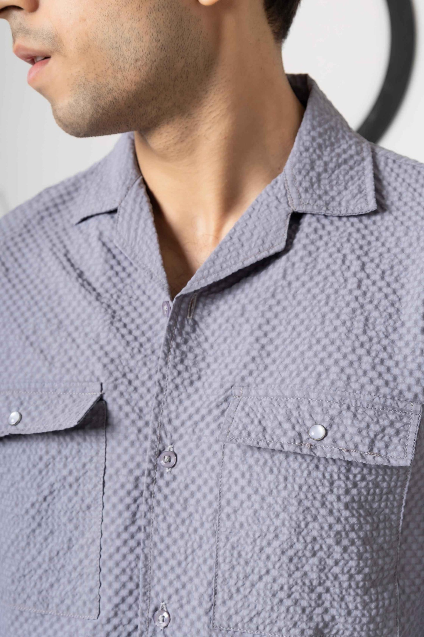Agate Grey bubble Casual Shirt - Men's Fashion available at Ghar Mart Pakistan