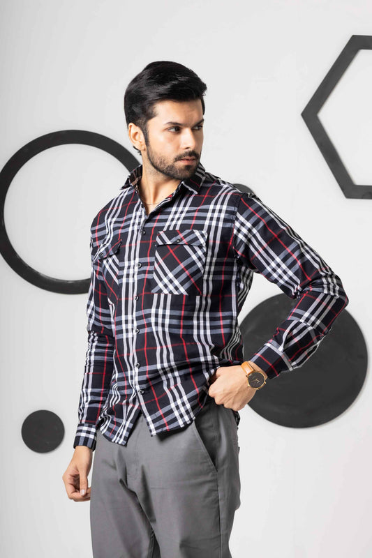 Castor Black Check Shirt - Ghar Mart Pakistan