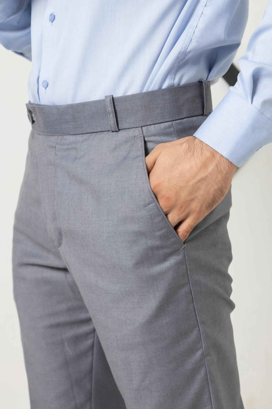 Chrome Silver Grey Formal Pant - Men's Fashion available at Ghar Mart Pakistan