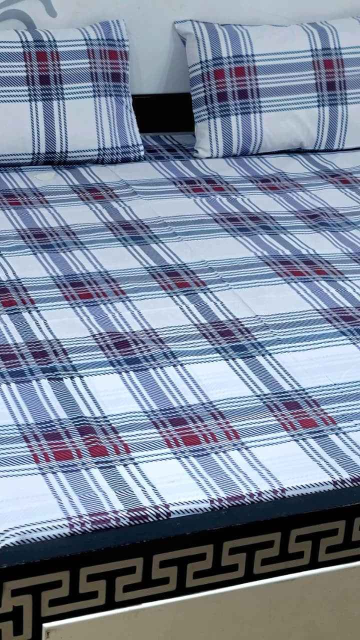 Export Quality Pure Cotton King Size Bedsheet Set with Pillow Covers – Double Be - Home & Living available at Ghar Mart
