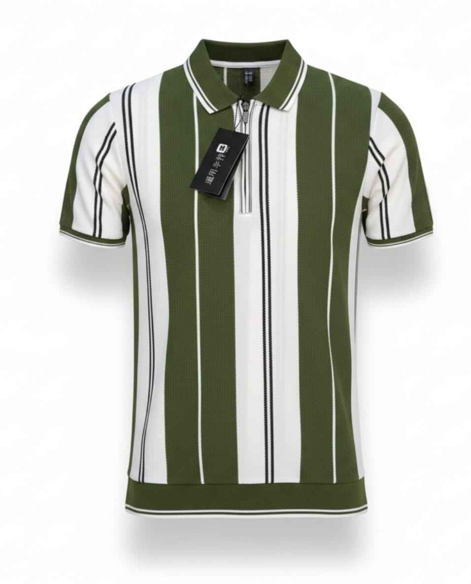 Olive Green Old Money with collar Zip Shirt - Men's Fashion available at Ghar Mart Pakistan