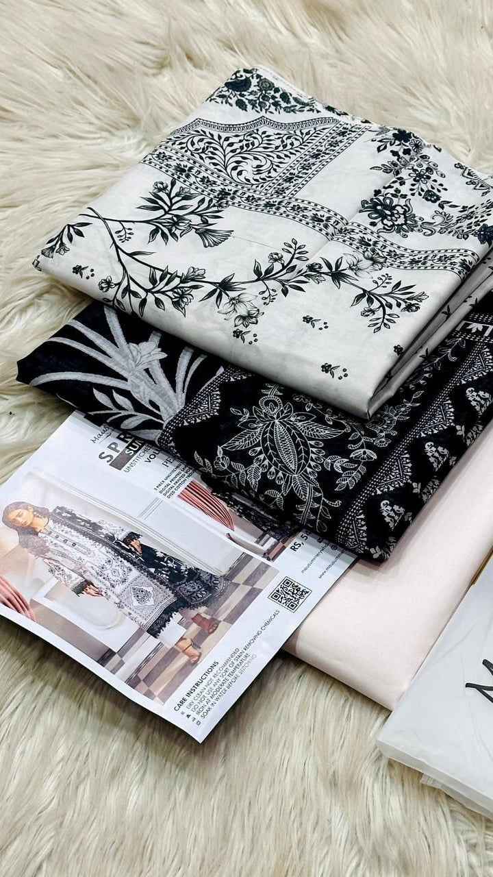 Mausammry Lawn 3PC Printed Suit with Voil Dupatta – Unstitched Summer Collection - Women's Fashion available at Ghar