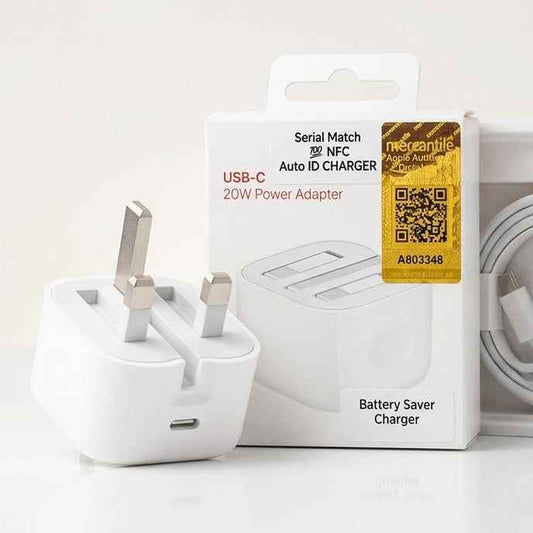 Apple 20W USB-C Power Adapter (Original Mercantile) Fast Charger for iPhone, iPa - Mobile Accessories available at Ghar