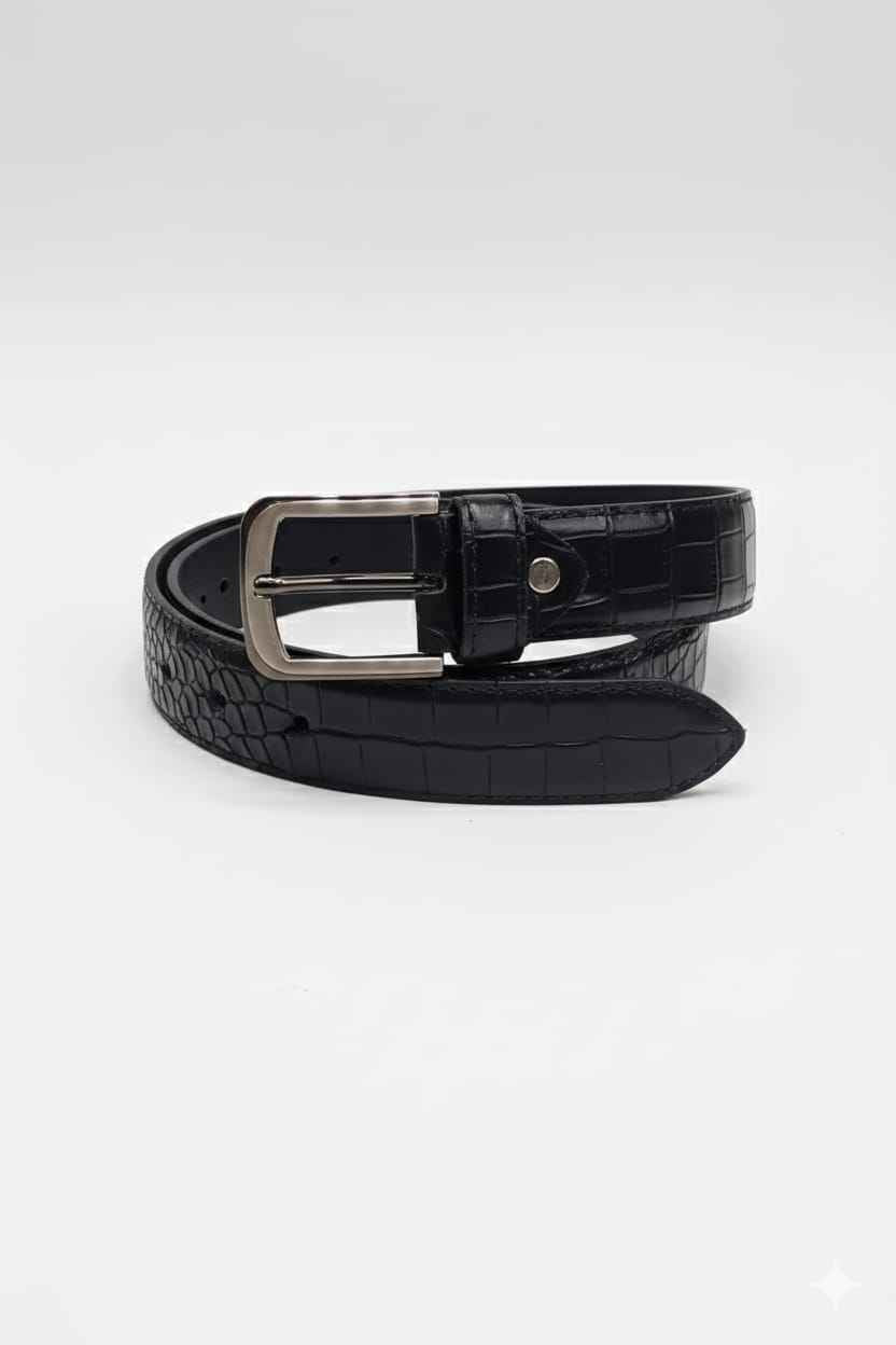 Luxury Crocodile Texture Genuine Leather Belt - Men's Fashion available at Ghar Mart Pakistan