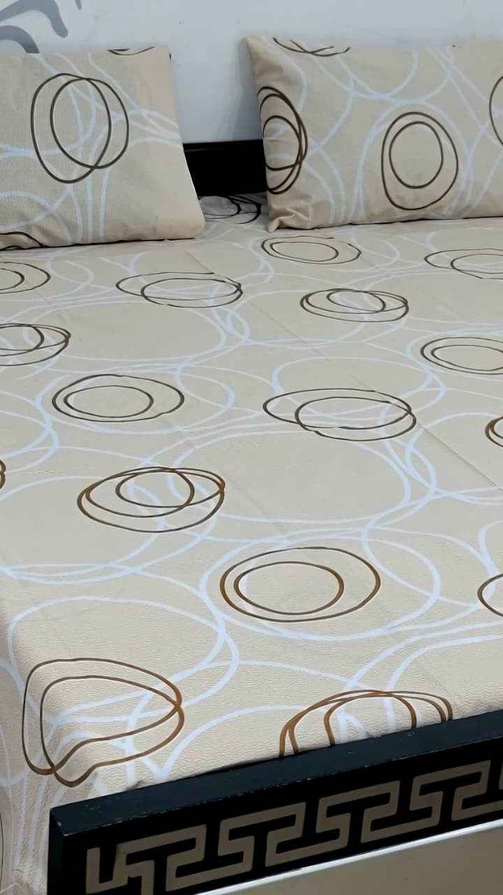 Export Quality Pure Cotton King Size Bedsheet Set with Pillow Covers – Double Be - Home & Living available at Ghar Mart