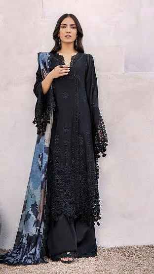 Adan Libas Bonanza Embroidered Lawn Suit with Pure Silk Digital Dupatta – Unstit - Women's Fashion available at Ghar