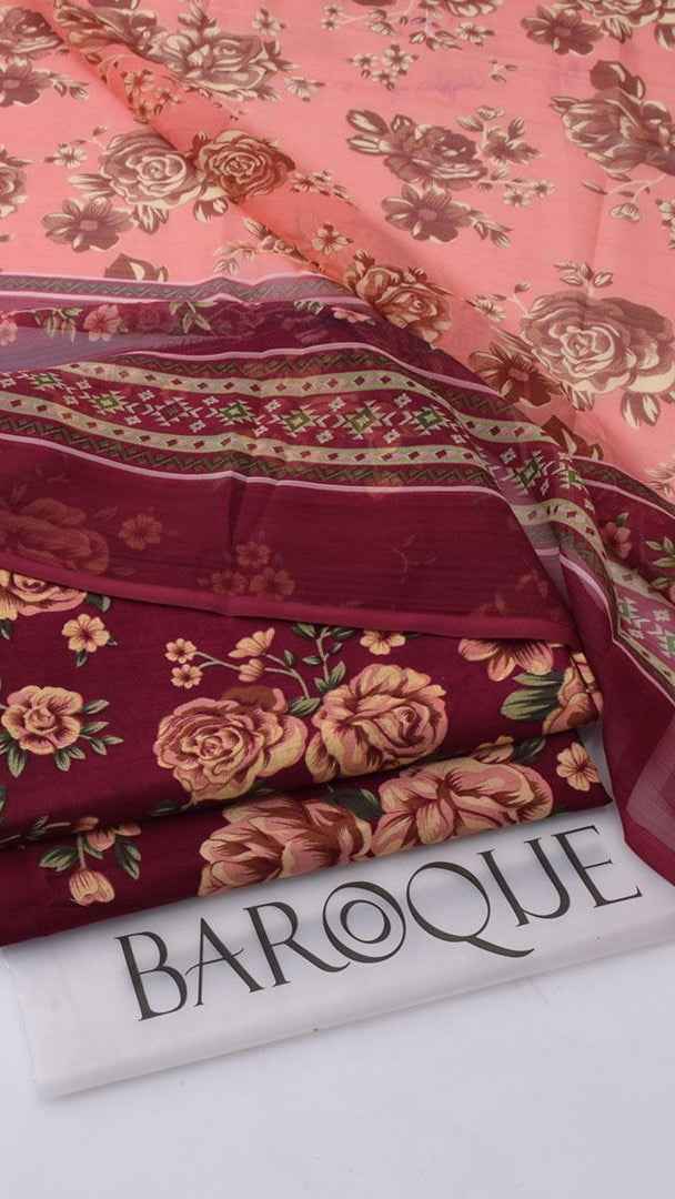 2026 Printed Lawn 3PC Suit with Chiffon Dupatta – Unstitched Summer Collection # - Women's Fashion available at Ghar