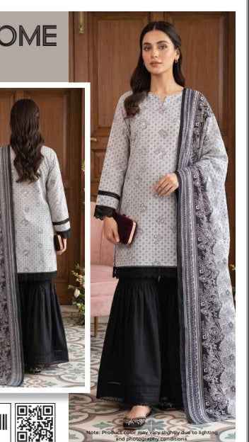 Monocrom MDL Original Digital Printed Lawn 3PC Suit with Airjet Dupatta – Unstit - Women's Fashion available at Ghar