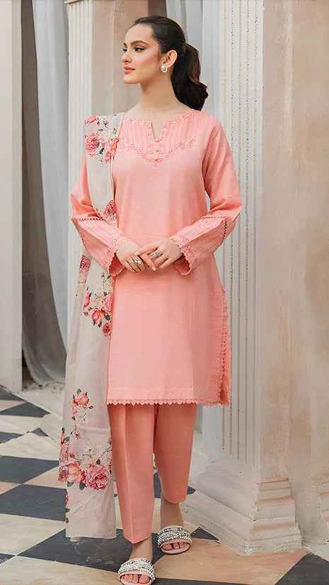 URGE Pure Airjet Lawn Embroidered 3PC Suit with Digital Printed Lawn Dupatta – U - Women's Fashion available at Ghar