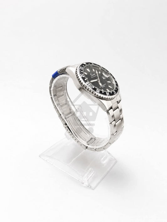 Junos Men’s Luxury Stainless Steel GMT Watch – Black Dial, Date Display & Water Resistant Design