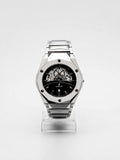 Premium Skeleton Dial Silver Watch for Men – Metal Bracelet | Ghar Mart