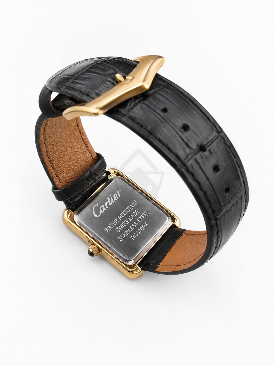 Old Money Tank Style Watch – Black Dial & Gold Case