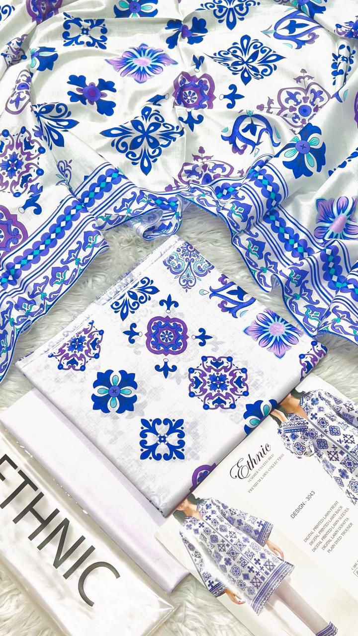 Mix Brand Embroidered Lawn 3PC Suit with Digital Printed Dupatta – Unstitched #0 - Women's Fashion available at Ghar