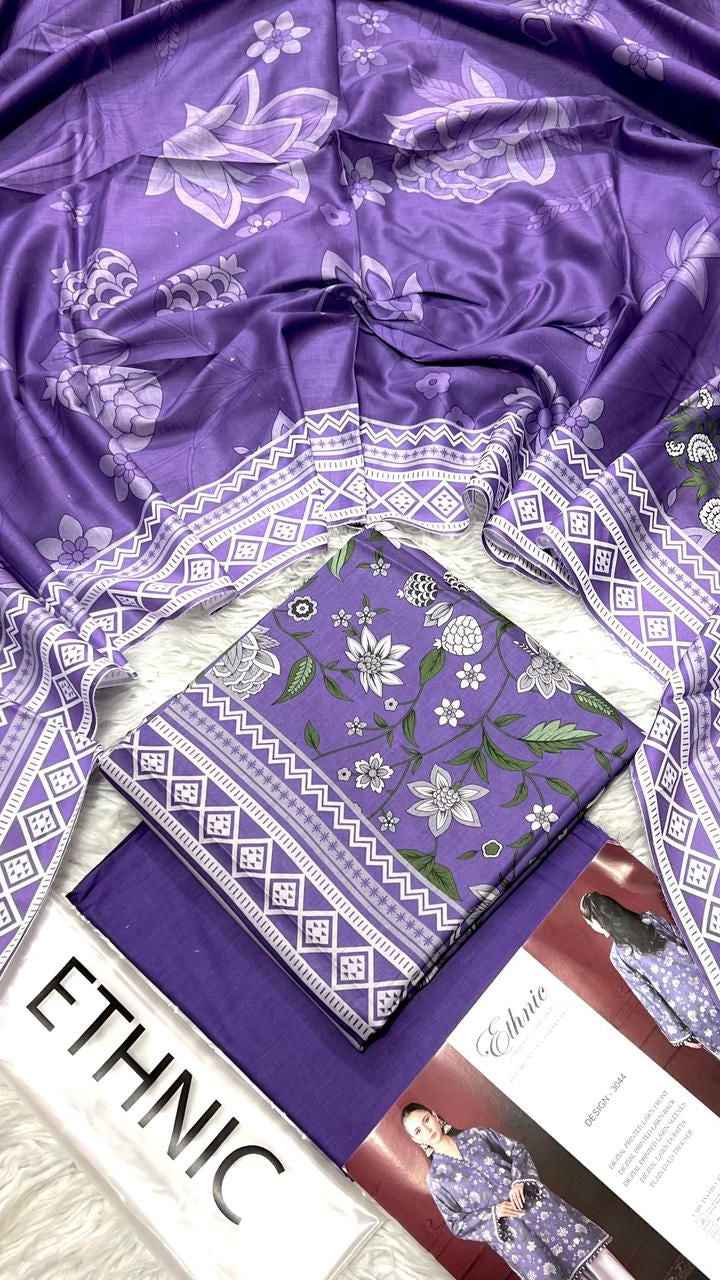 Mix Brand Embroidered Lawn 3PC Suit with Digital Printed Dupatta – Unstitched #0 - Women's Fashion available at Ghar