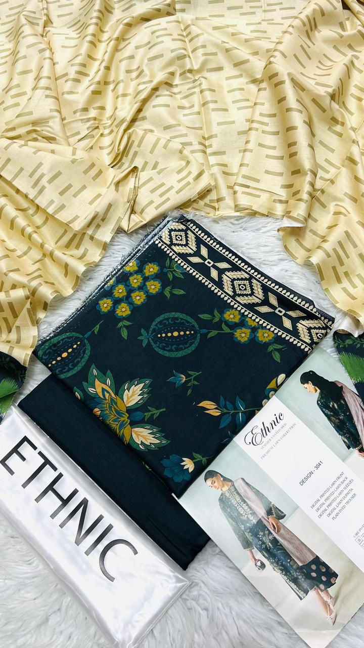 Mix Brand Embroidered Lawn 3PC Suit with Digital Printed Dupatta – Unstitched #0 - Women's Fashion available at Ghar