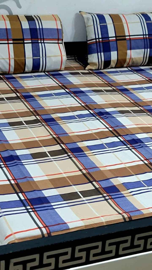 Export Quality Pure Cotton King Size Bedsheet Set with Pillow Covers – Double Be - Home & Living available at Ghar Mart