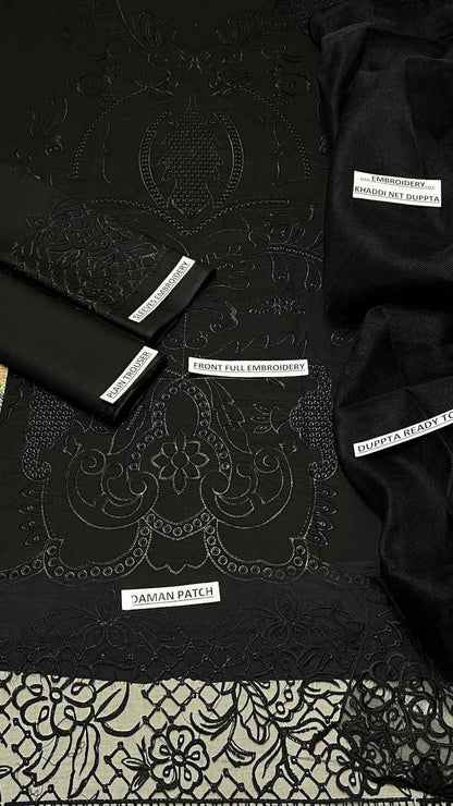 LAAM D#5129 Premium Embroidered Lawn Suit with Ready to Wear Khadi Net Dupatta – - Women's Fashion available at Ghar