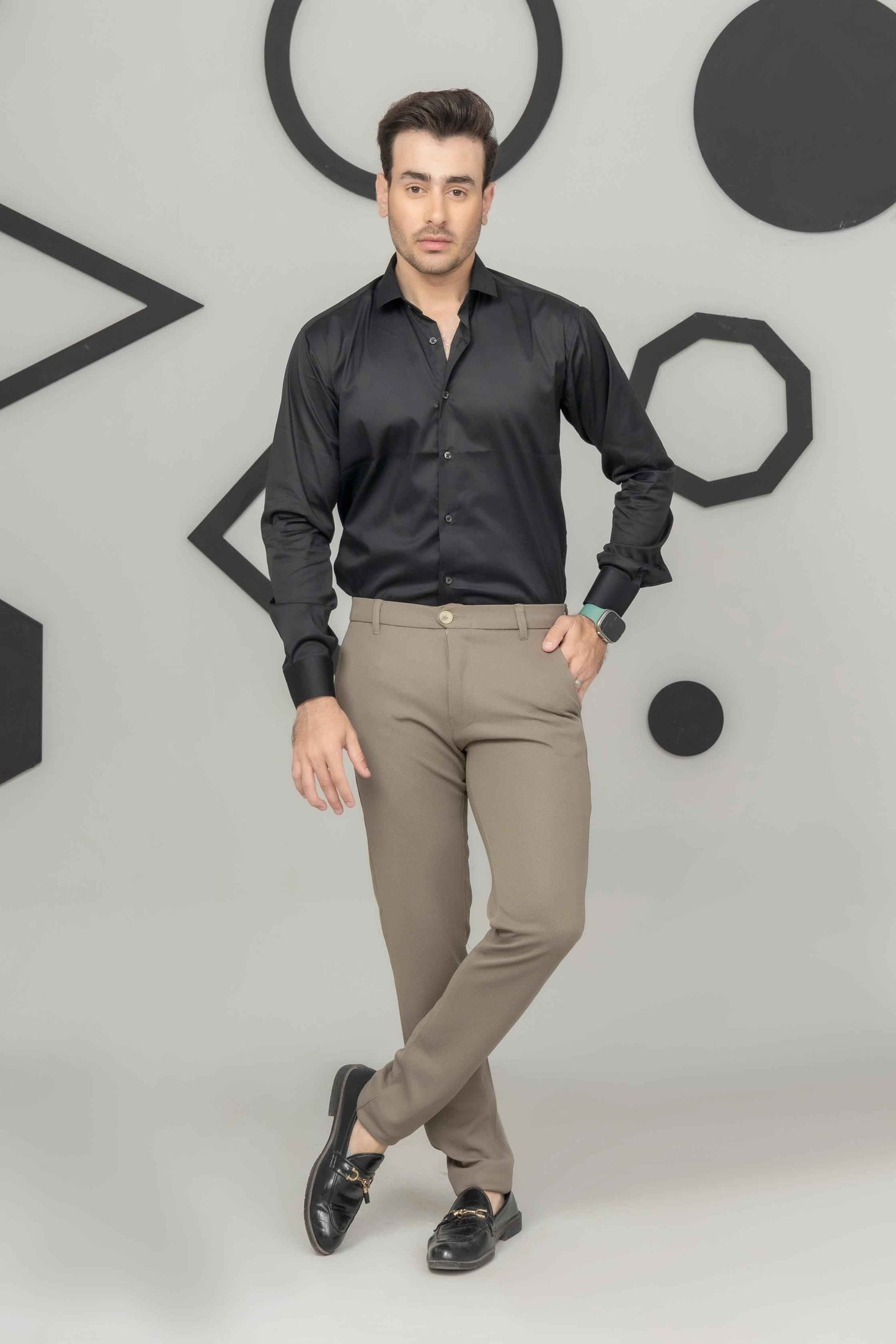 Black Dress Shirt - Men's Fashion available at Ghar Mart Pakistan
