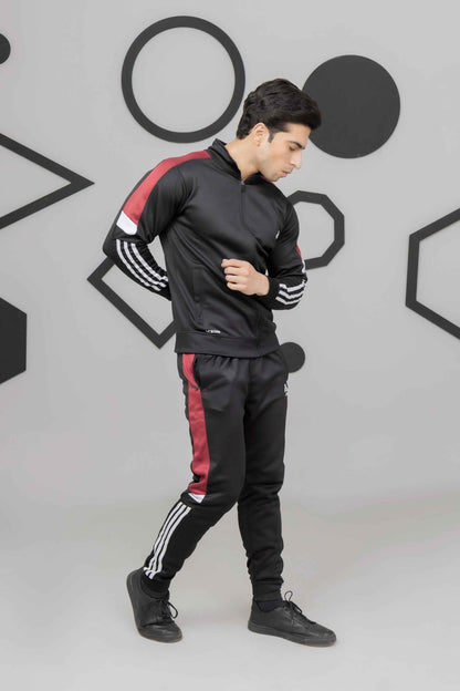 Black & Red Across Tracksuit - Ghar Mart Pakistan