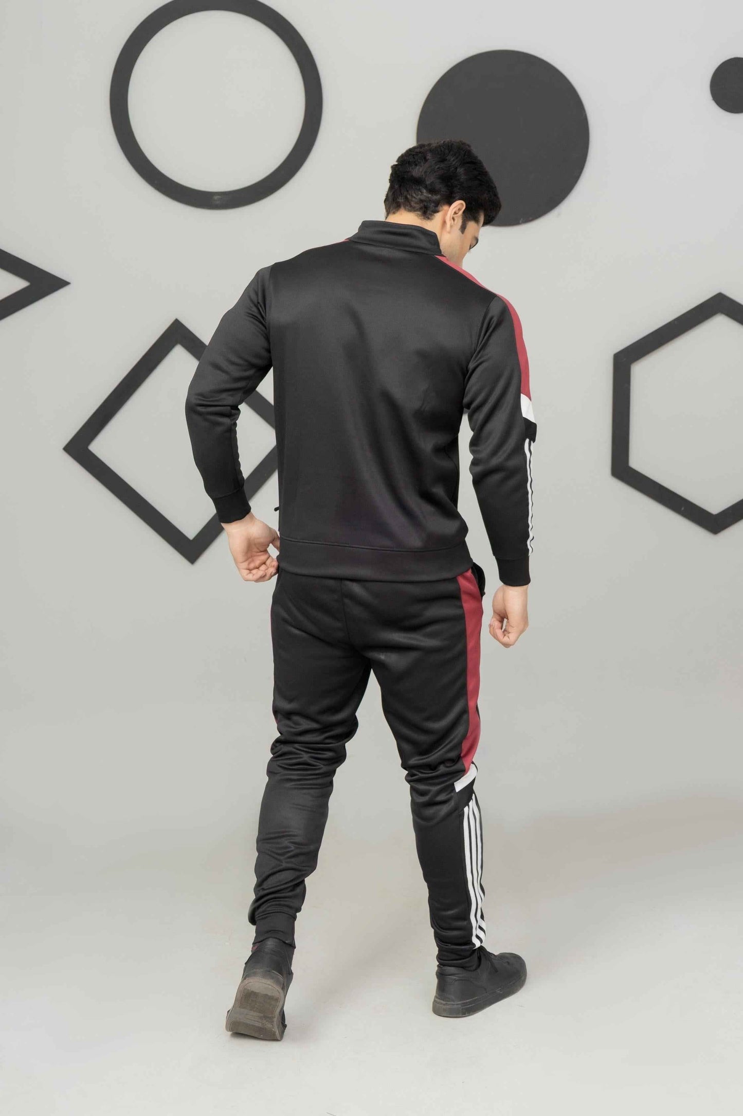 Black & Red Across Tracksuit - Ghar Mart Pakistan