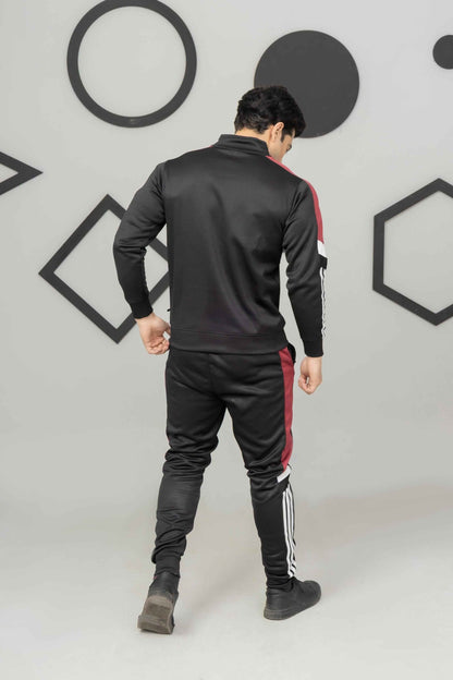 Black & Red Across Tracksuit - Ghar Mart Pakistan