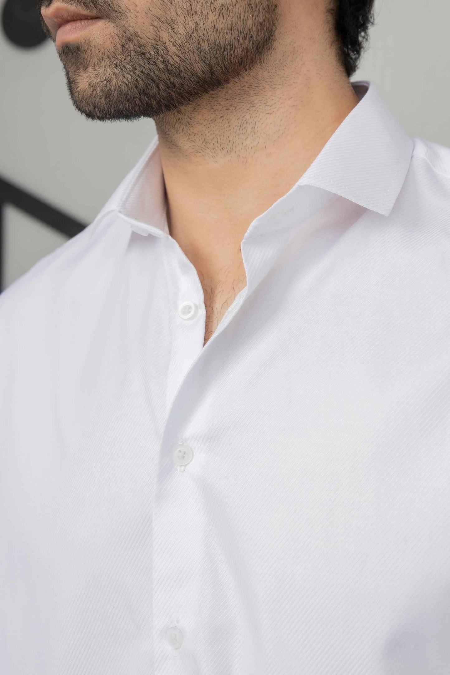 White Self Lining Dress Shirt - Men's Fashion available at Ghar Mart Pakistan