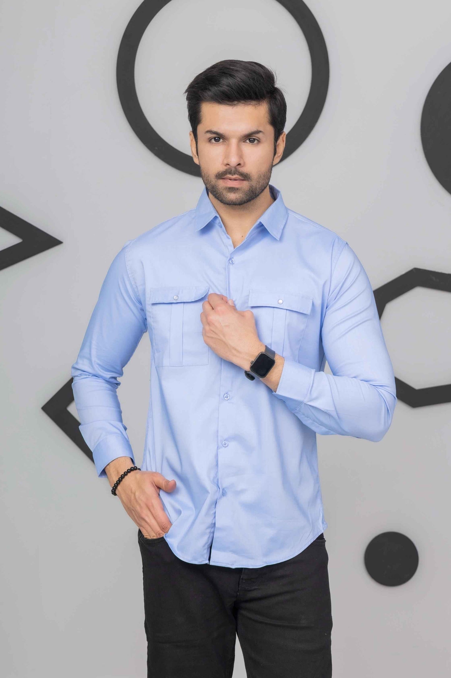 Sky Blue Casual Shirt - Men's Fashion available at Ghar Mart Pakistan