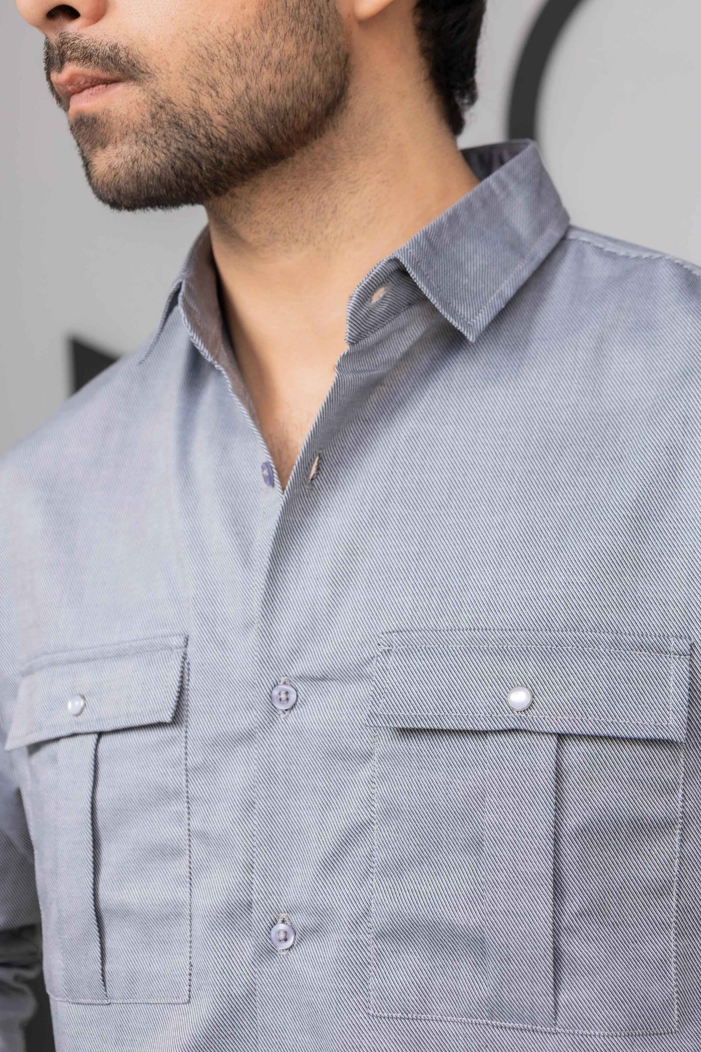 Light Grey Casual Shirt - Men's Fashion available at Ghar Mart Pakistan