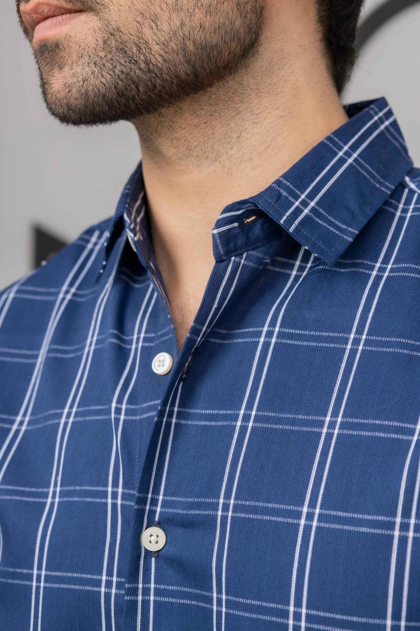 Blue Check Shirt - Men's Fashion available at Ghar Mart Pakistan