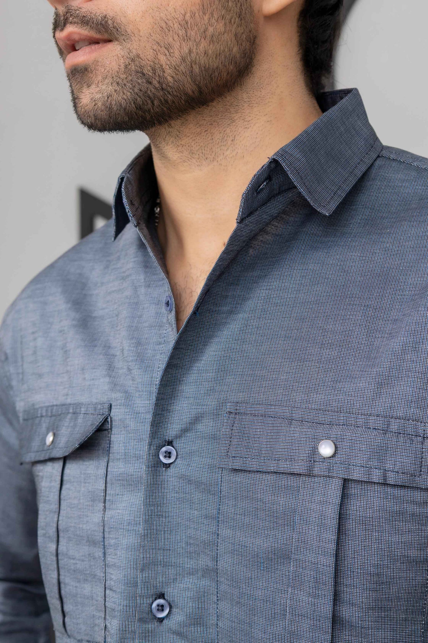 bluesh Grey Casual Shirt - Men's Fashion available at Ghar Mart Pakistan