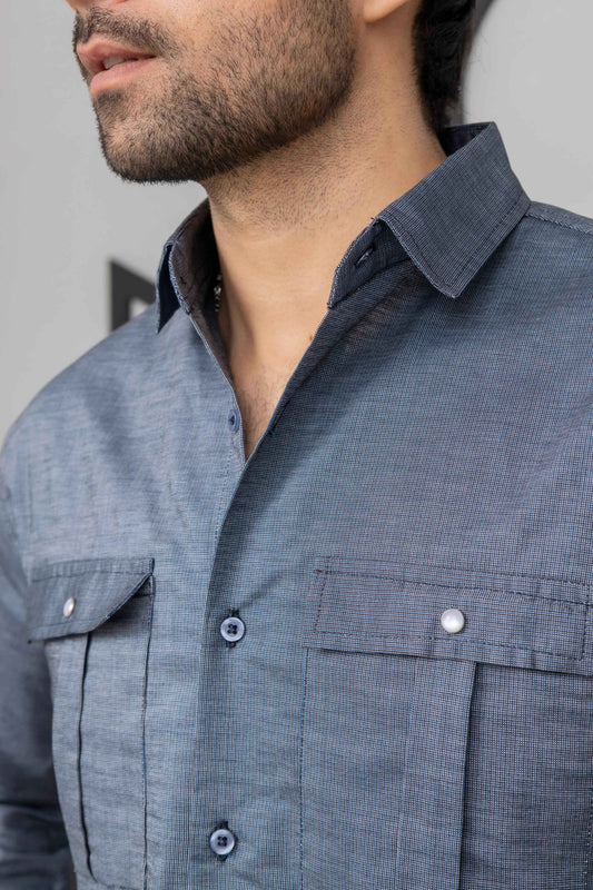 bluesh Grey Casual Shirt - Men's Fashion available at Ghar Mart Pakistan