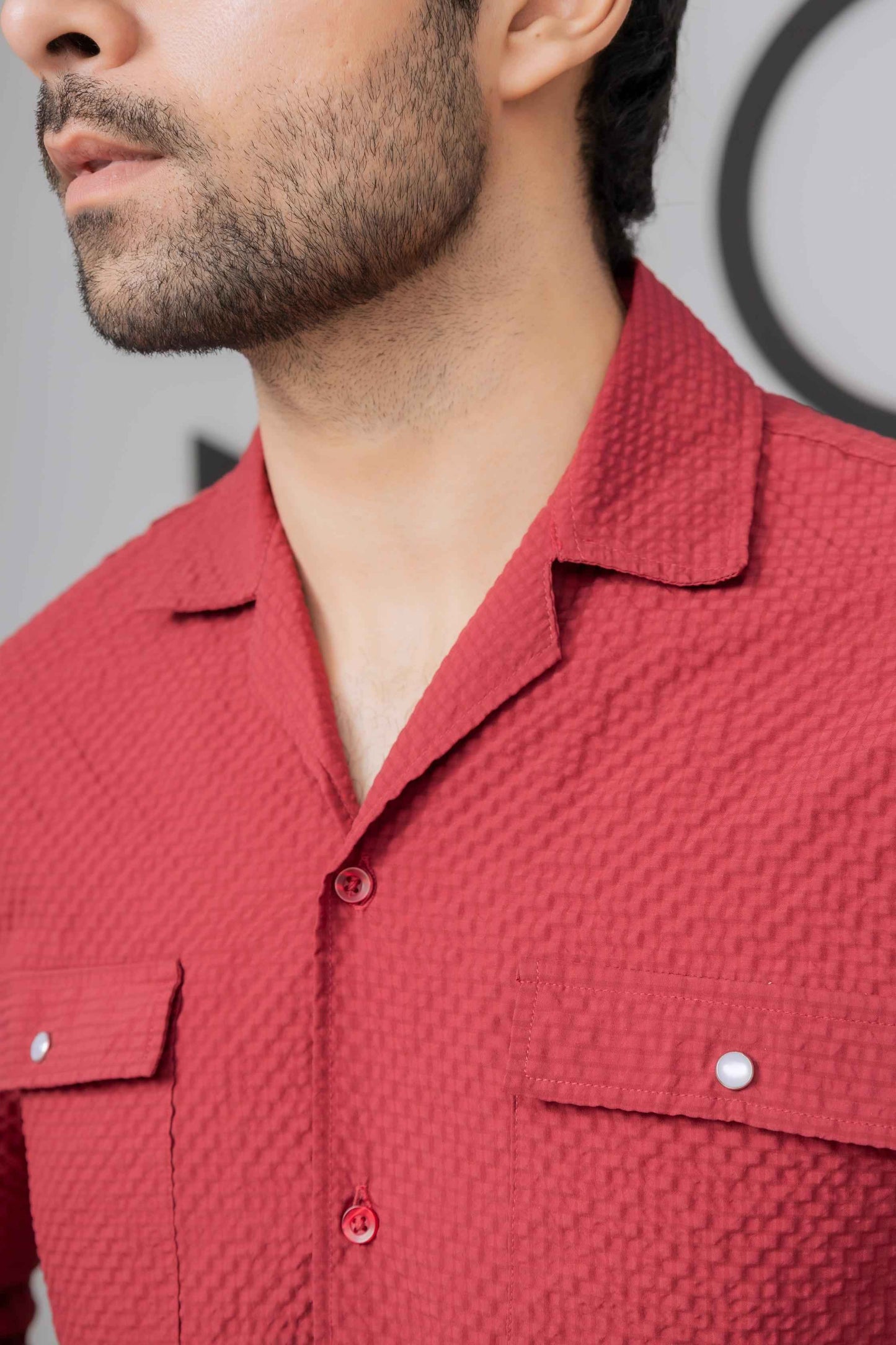 Bright Maroon Bubble Shirt - Men's Fashion available at Ghar Mart Pakistan