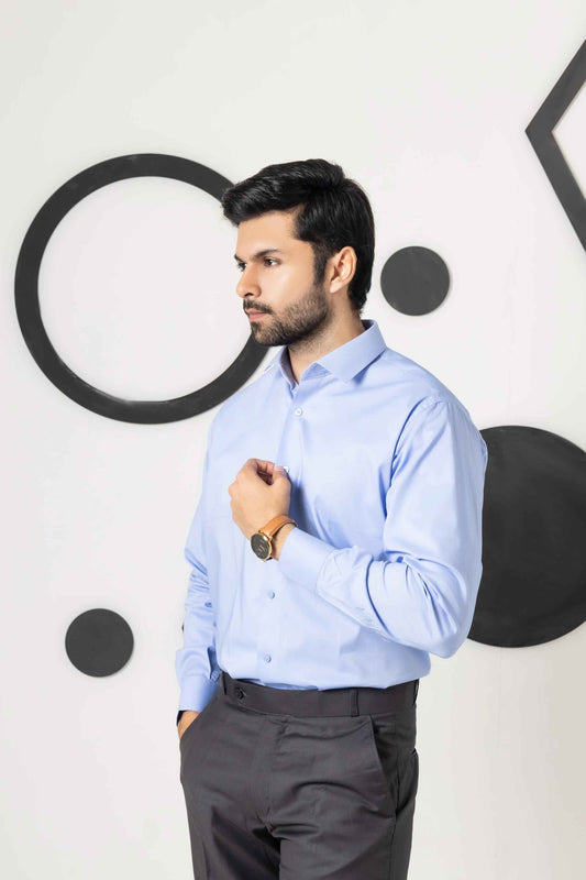 Sky Blue Dress Shirt - Men's Fashion available at Ghar Mart Pakistan