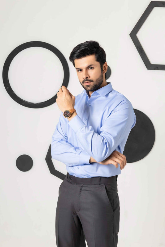 Sky Blue Dress Shirt - Men's Fashion available at Ghar Mart Pakistan