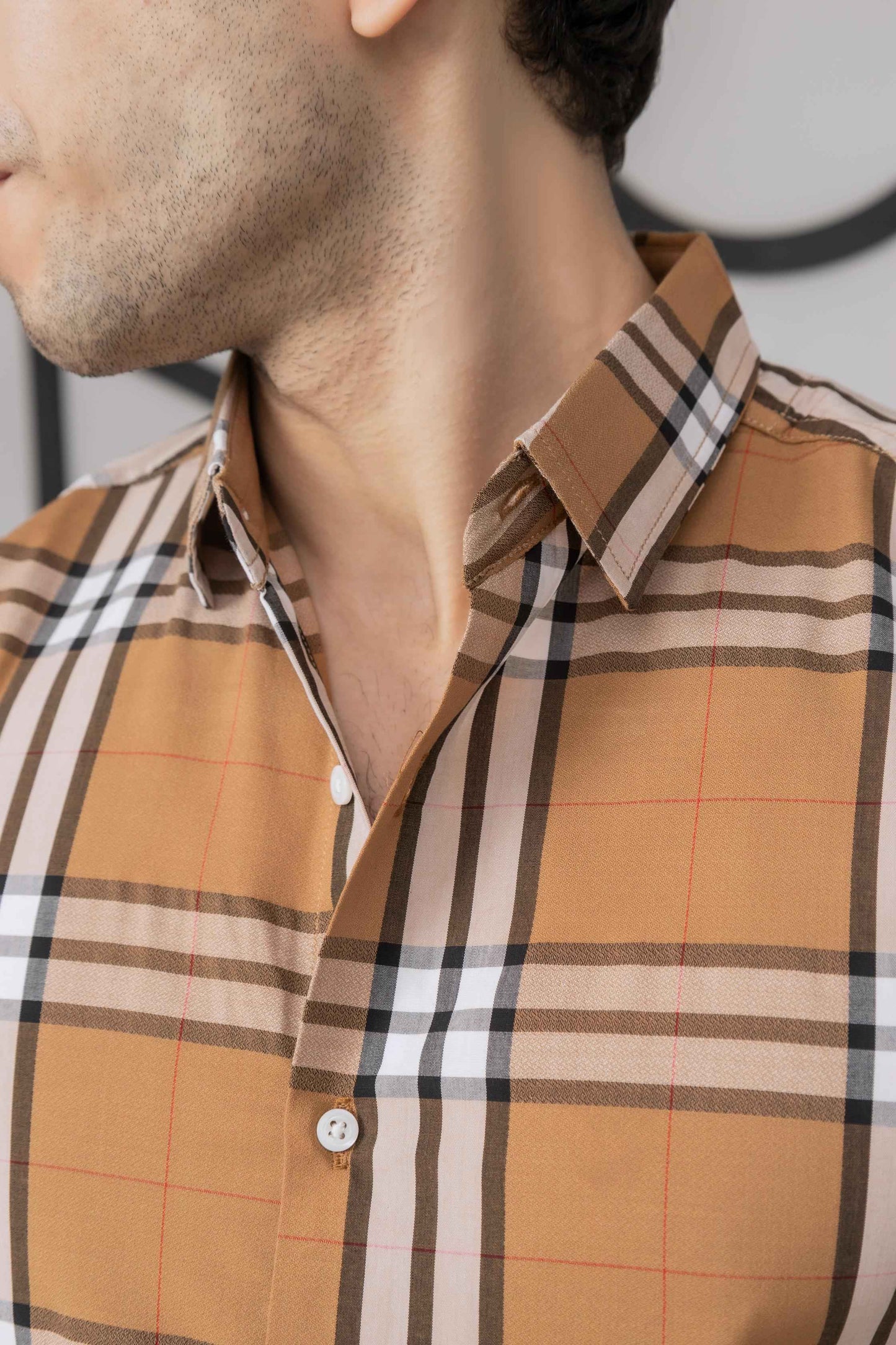 Mustard Check Shirt - Men's Fashion available at Ghar Mart Pakistan