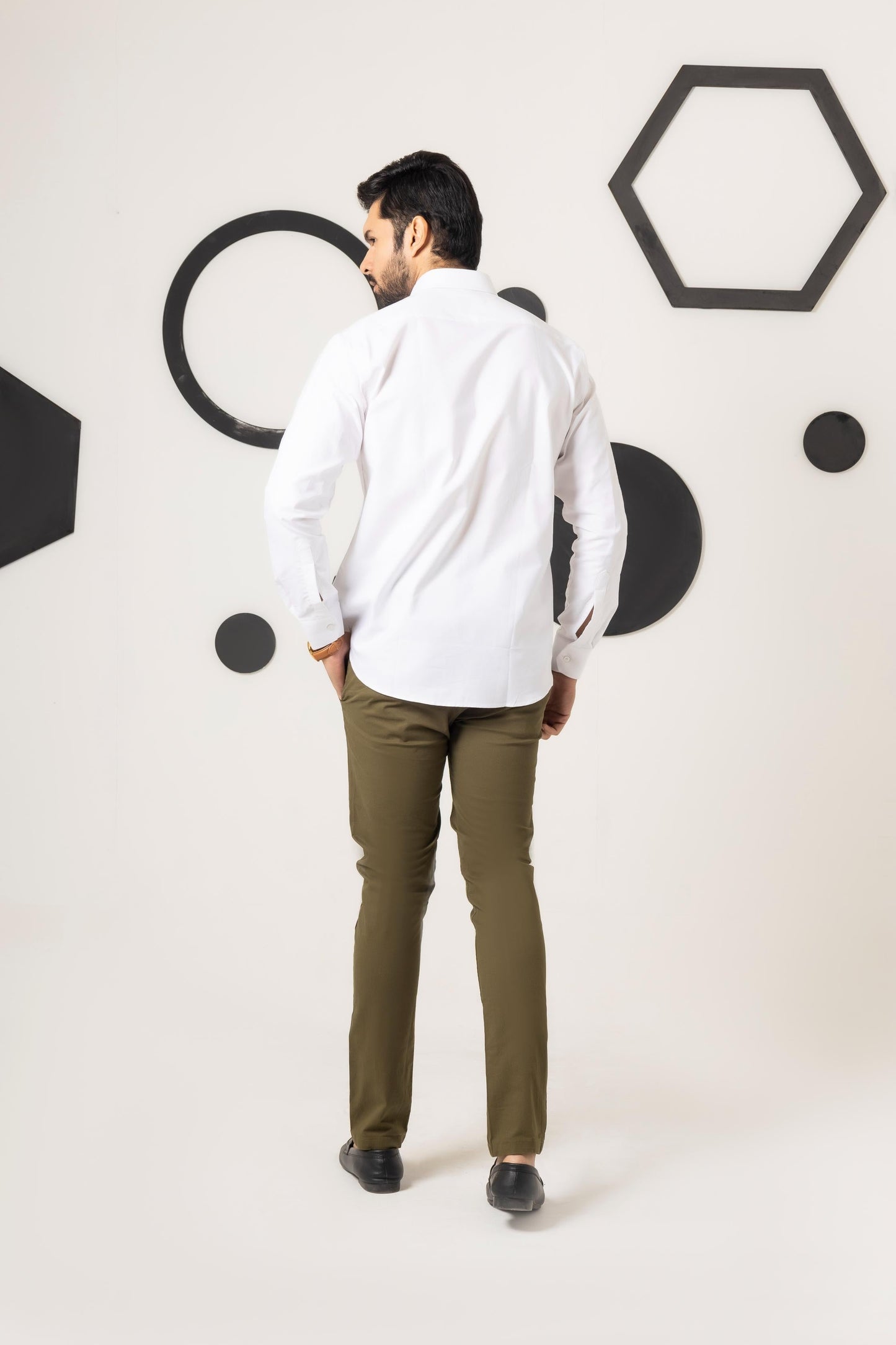 Olive Green Cotton Pant Regular Fit - Men's Fashion available at Ghar Mart Pakistan