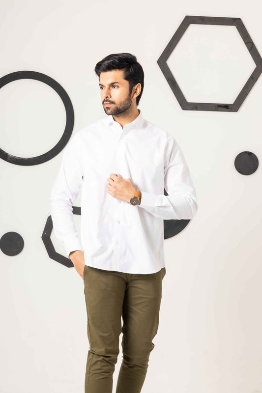 White Dress Shirt - Men's Fashion available at Ghar Mart Pakistan