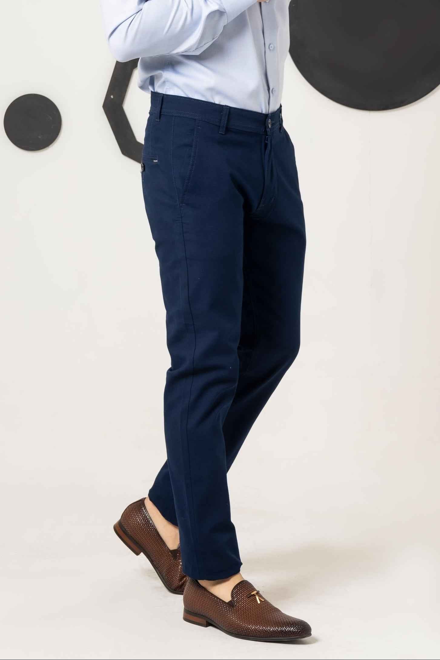 Desire Blue Cotton Pant Regular Fit - Men's Fashion available at Ghar Mart Pakistan