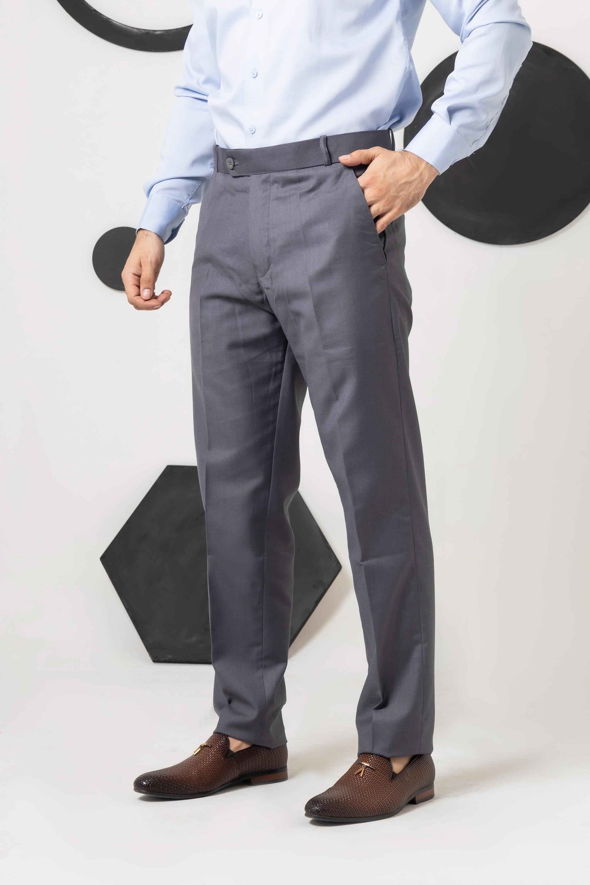 Shadow Grey Formal Pant - Men's Fashion available at Ghar Mart Pakistan