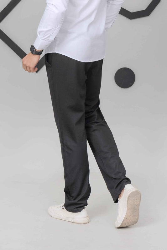 Black Front Plated Trouser - Men's Fashion available at Ghar Mart Pakistan
