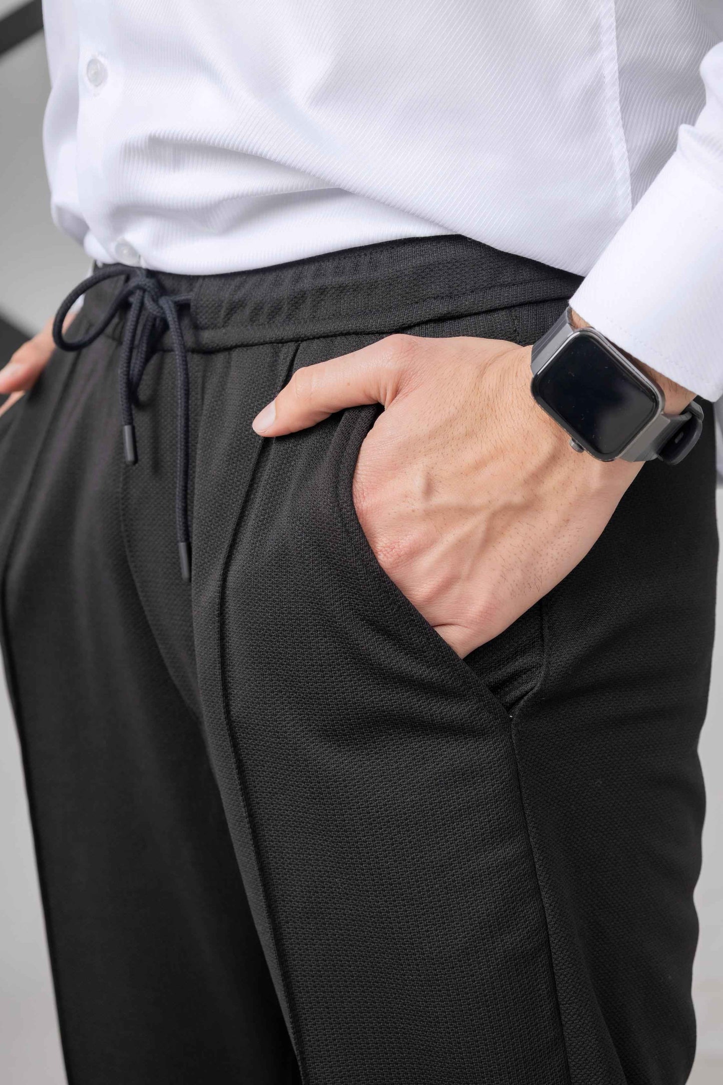 Black Front Plated Trouser - Men's Fashion available at Ghar Mart Pakistan