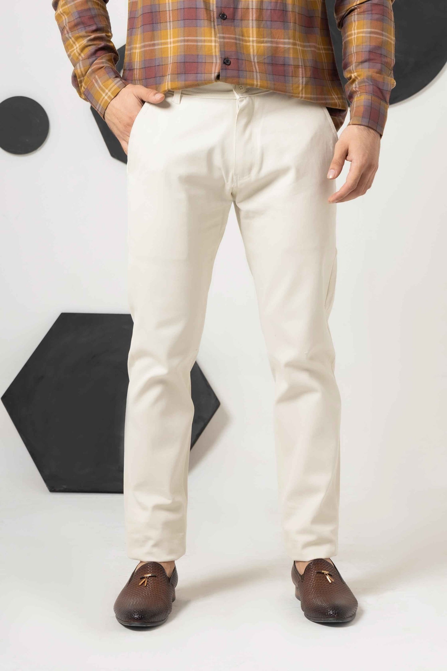 White Sapphire Regular Fit Cotton Pant - Men's Fashion available at Ghar Mart Pakistan